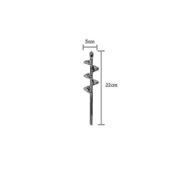 4 størrelser hagebor drill bit verktøy spiral hullgraver bakkebor jordbor 5cmx22cm