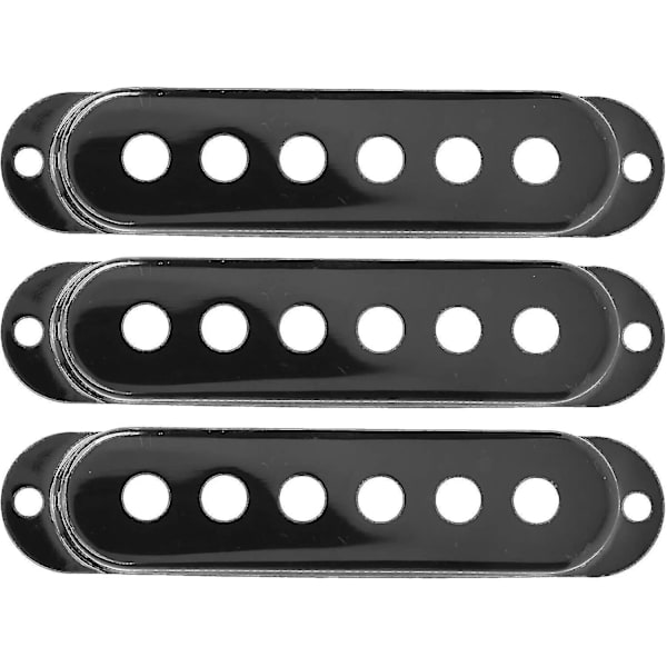Enkel spole 48/50/52 mm 3 stykker enkel spole pickup cover messing til elektrisk gig (sort) 3 stykker sort