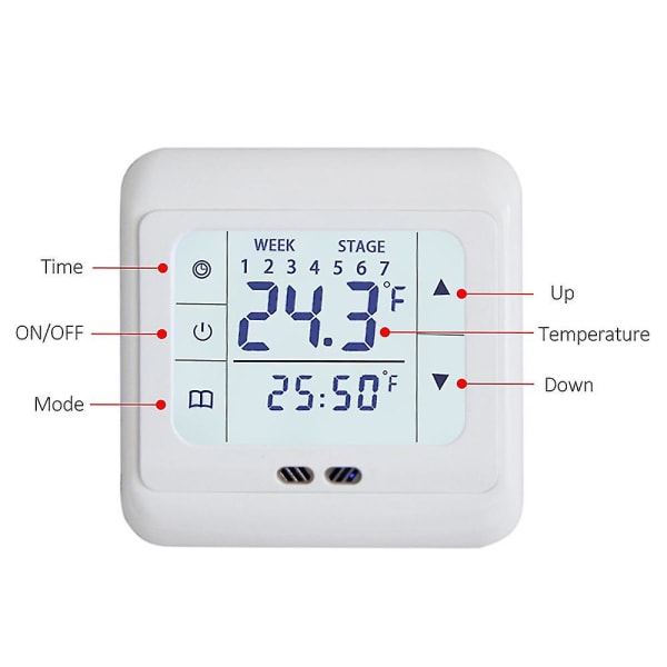 Elektrisk Varme Termostat Med Touchscreen Lcd Display Sma