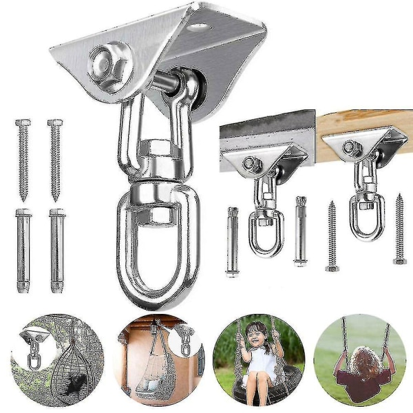 360 Hängmatta Stol Hängande Takfäste Fjäder Snäpp Swivel Krokar Hårdvara Kit