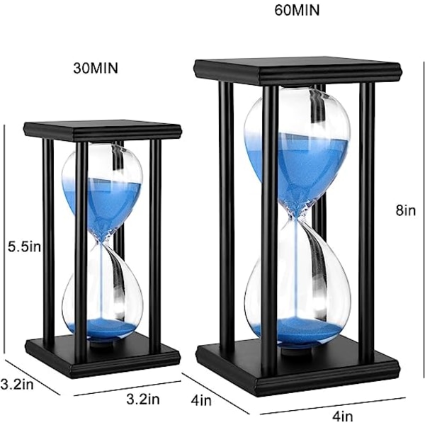Timeglass Timer 30/60 minutter Wood Sand Timeglass Clock for Creative G 30 minutes blue sand
