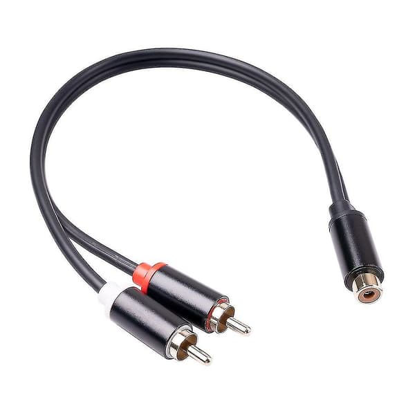 Rca-kabel 2 Rca-han til 1 Rca-hun adapter lydkabel Aux-kabel