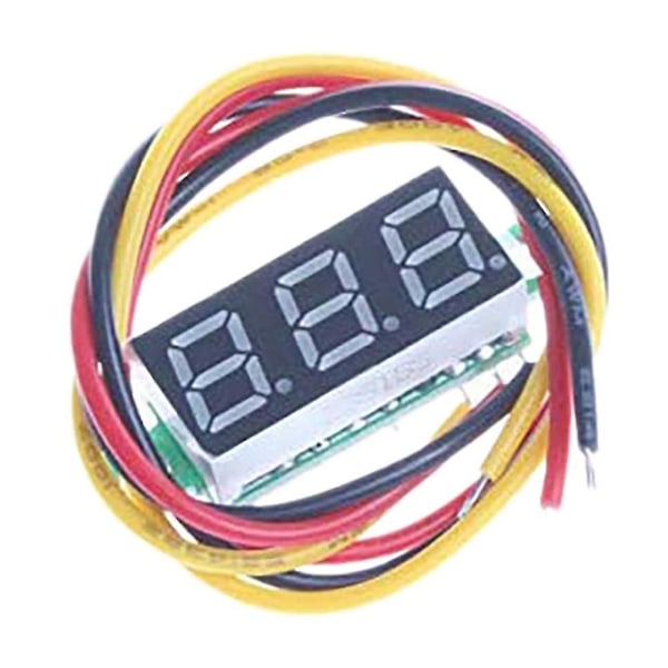 0,28 tommer LED Ultra-lille DC Digital 0-100V Voltmeter Spændingstester Tre-farvet Display 4-40V Supply