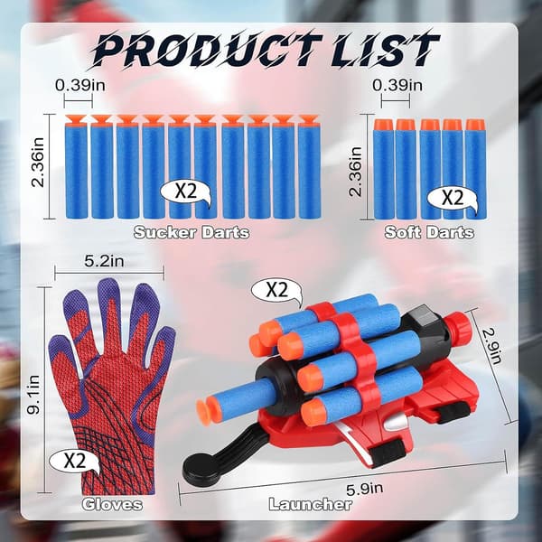 Spider Web Shooter Legetøj til Børn 3 4 5 6 År, Web Shooters til Børn, Spider Legetøj, Web Slinger Drengelegetøj, Spider Web Shooters til Børn, Spider Handske