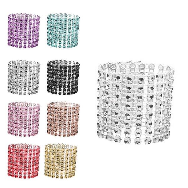 10 stk servietter 8 rader rhinestoneserviettholder