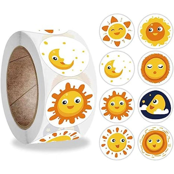 1000 kappaletta 1 tuuman auringonkukkaetikettejä aurinkotarrat rullat itseliimautuvat sinetit C:lle