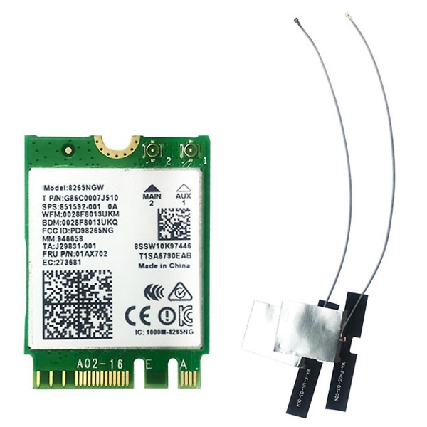 Ac8265 trådlöst nätverkskort 2,4ghz-5ghz Dual-band M.2 Wifi-kort med Ipex4 Generation Flexible Ant