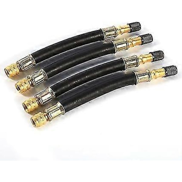 Flexibel Gummiventilförlängare med Klämmor Däckventil Förlängningsadapter För Lastbil Buss Husbil Bil Hjul Däck Transit Adapter 1 set svart Banmo