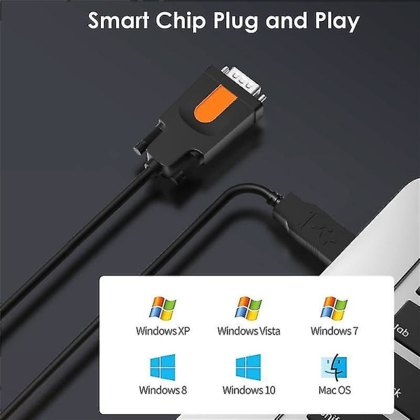 USB till RS232 seriell portkabel USB till DB9 stift COM-portkabel