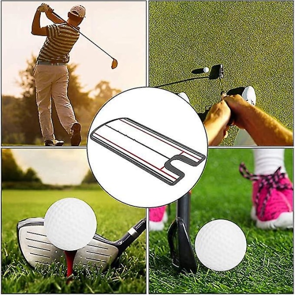 Golf Putting Spejl Justering Træningshjælp Golf Putting Træning Putters Alignment Spejl1 stk rødsort