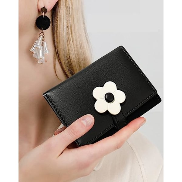 Jenter Dame Lommebok Trefoldede blomster Lommebok Cash Pocket Kortholder C  black 2ee5 | black | Fyndiq