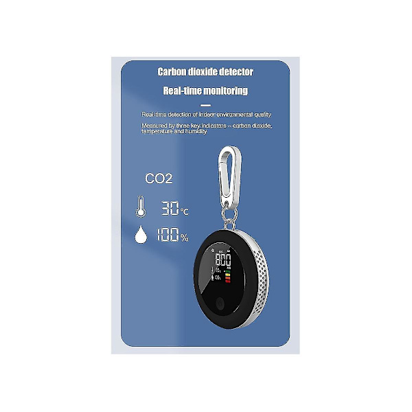 T08 CO2-detektor Koldioxidkoncentrationsdetektor CO2-monitor Mätare Luftmonitor Fuktighet CO2 C