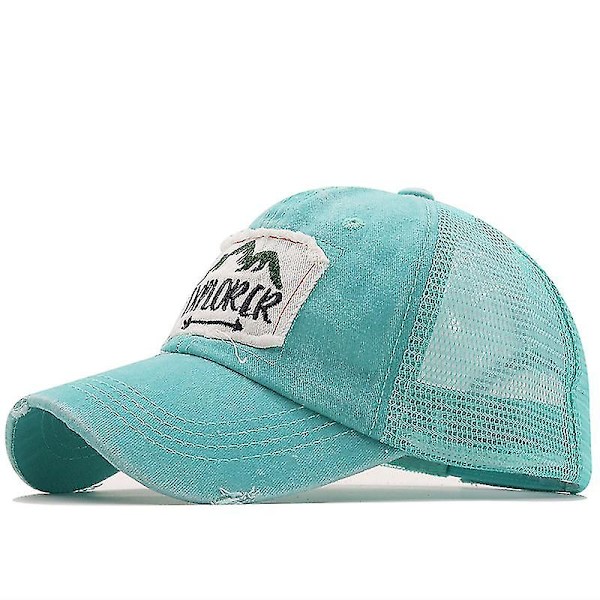 Sommer Fiskeri Baseball Cap Mesh Cap Fitted Hat Casual Cap Gorras Hip Hop Snapback Hats Wash Cap Til Mænd Kvinder Unisex blue ADULT 56-60CM