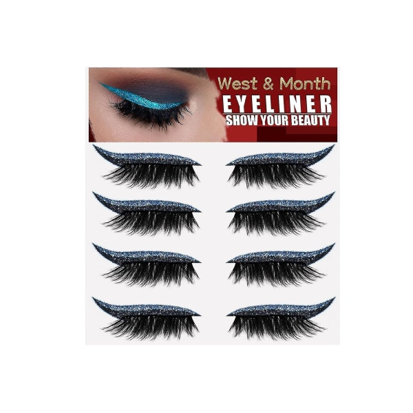 Blue Eyelashes Eyeliner Stickers Glue-free Self-adhesive Jelly Strip Curling False Eyelashes