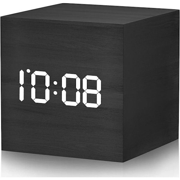 Mini digital vekkerklokke, 3 alarm innstillinger, 12/24 timer, slumre