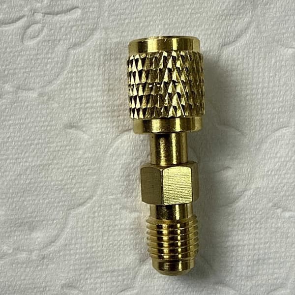 R32 Kølemiddel Messingadapter, 1/4\" Hun Til 1/4\" Han Omvendt Gevindfitting