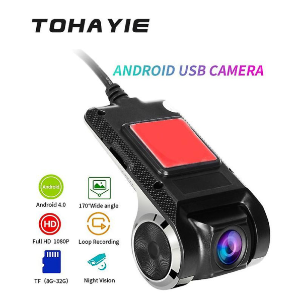 1080p HD-auto-Dvr-videonauhuri Wi-Fi:lle Android USB Piilotettu Night Vision Autokamera 170 Laajakulmainen Dash Cam G-sensorin ohjain Dash Cam