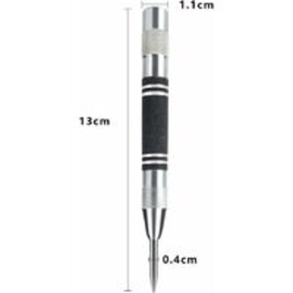 Automatisk Senterstans, Fjærbelastet Senterstans, Justerbar Slagstans, Automatisk Senterstans for Vindu, Glass, Metall med 2 Ekstra Spisser