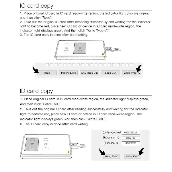 Cd2 Rfid Replikator 125khz 13.56 Mhz Frekvens Rfid Kopierare Id Ic Kort Replikator Läsare Skrivare För