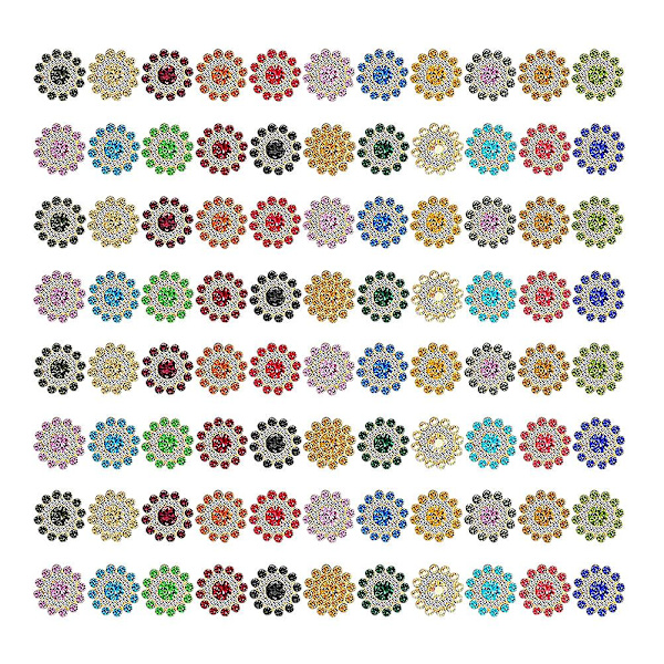 100 stk. Metal Knapper Frakke Sy Knapper Skjorte Knapper Dekorative Knap Flade Rhinestones Knapper