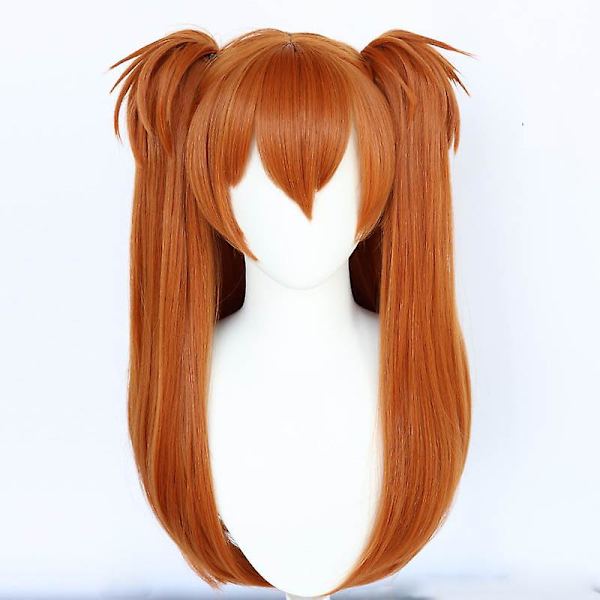 Anime Hår Eva Asuka Langley Soryu Lång Orange Värmebeständig
