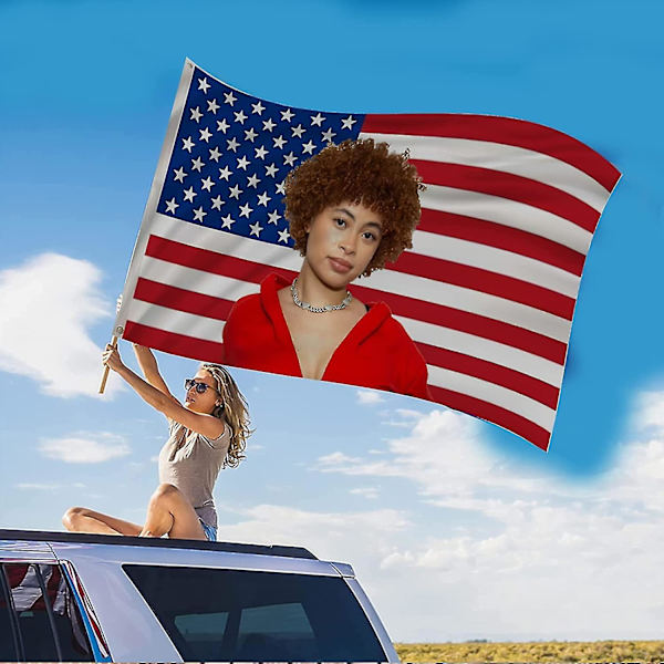 Ice Spice Flag 3x5 Ft Ice Rapper Spice Flag Amerikansk Flag Tapet För Sovrum Vardagsrum Sovsal Vägg B