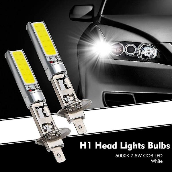 2 kpl COB LED H1 -ajovalopolttimoa - Valkoinen valo ajoneuvon sumu- ja päiväajovaloihin