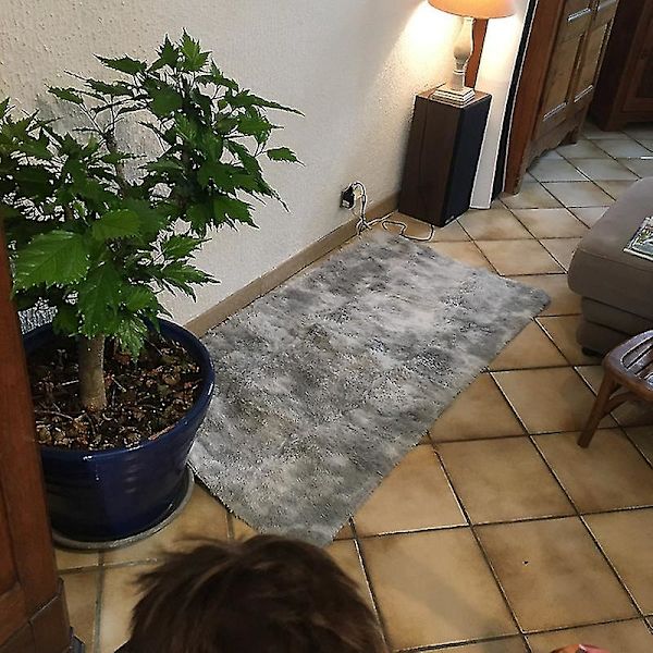 Tie-dye Gradient Färgad Matta Sovrum Vardagsrum Kaffebord Matta Långhårig Tvättad Golvmatta
