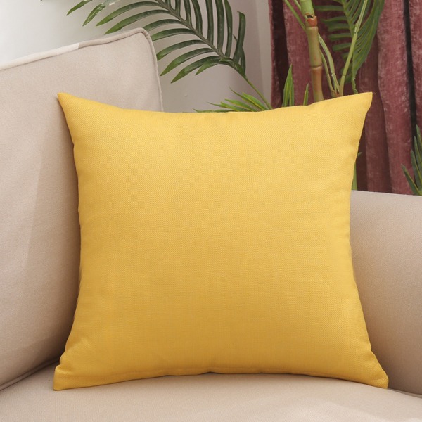 Vandtæt pudebetræk i hør til udendørs brug, sofa dekoration, havepude (citrongul Lemon yellow 45*45cm