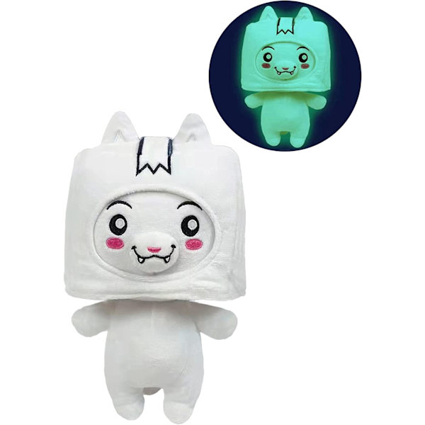 Boxy og Foxy plysjleke, gløder i mørket plysjleker, tegneserieputer, gaver til fans og bursdager. (25 cm, Foxy)