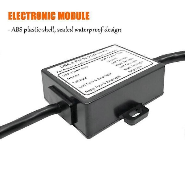 Trailer Connector USA 4-Pin Fladt Stik til Europæisk 7-Pin Stik 4 til 7 Trailer Lys Konverter Kredsløbsadapter