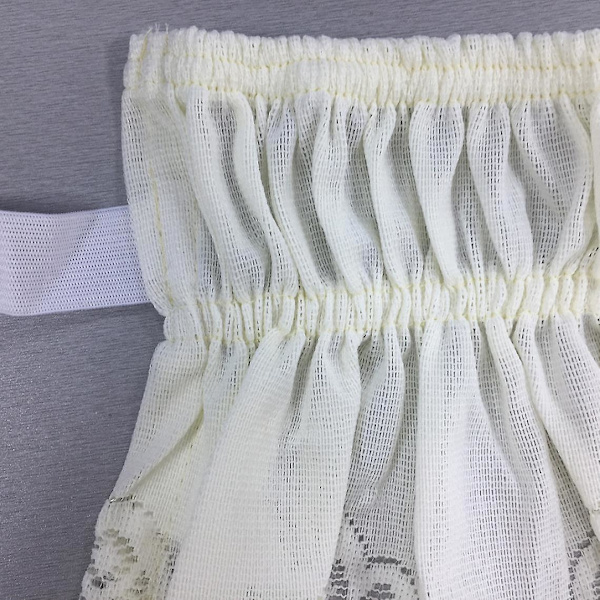 Beige Vintage Crochet Lace Elastic Bed Skirt 2_100x200cm