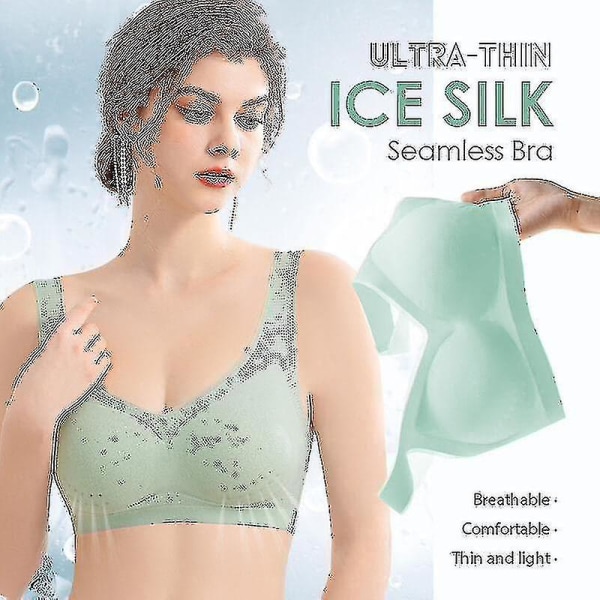 Ultratynd Ice Silk Brathin Silk Sømløs BH Trådløst Undertøj med aftagelig pude til kvinder