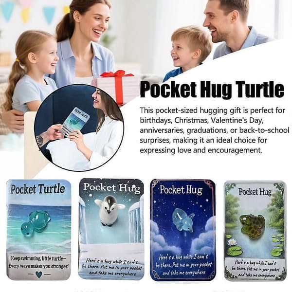 Känslokort i djurserien, djurfickkramar Turtle 1pcs