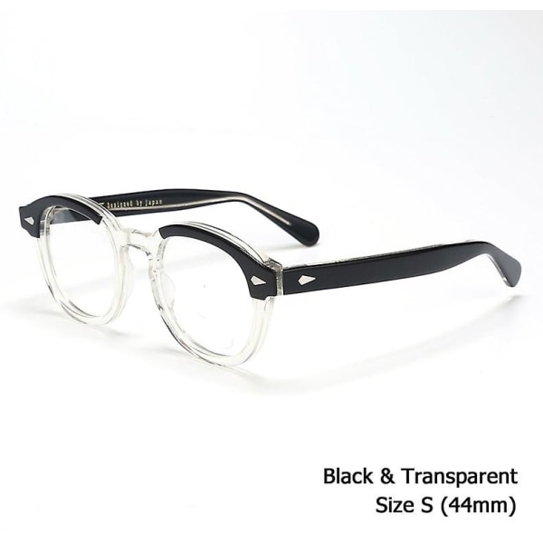 Jackjad Toppkvalitets Acetatbåge Johnny Depp Lemtosh Style Glasögonbåge Vintage Rund varumärkesdesign Glasögon Oculos De Grau