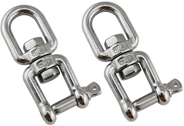 2-pakning 10mm Heavy Duty 304 rustfritt stål svingbare ringer