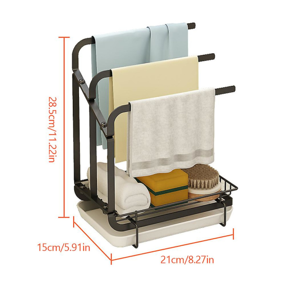 Håndklestativ Hylle Kjøkkenvask Oppvaskklut Svampholder Rustfri