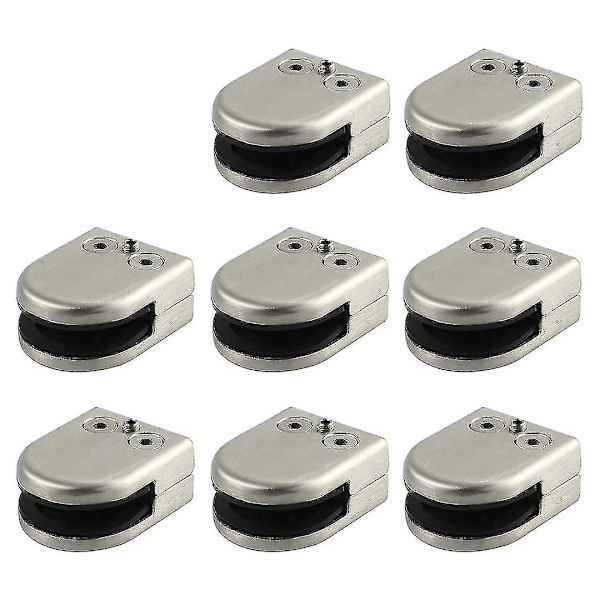 Glasklämma 8 st 8-10mm 304 Rostfritt Stål Glasklämma Stödplattform Kromfinish För Balustrad