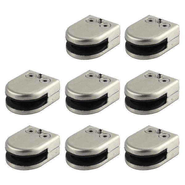 Glass Clamp 8 Pcs 8-10mm 304 Stainless Steel Glass Clip Clamp Support Flat Back Chromig Finish For Balustrade