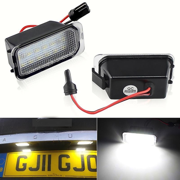 2x LED Nummerplatelys For Ford Focus Mk II Fiesta Mk VII Mondeo Mk IV Kuga S-max 2008-2019
