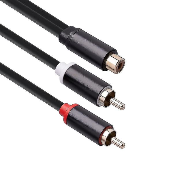 Rca-kabel 2 Rca hann til 1 Rca hunn adapter lydkabel Aux-kabel