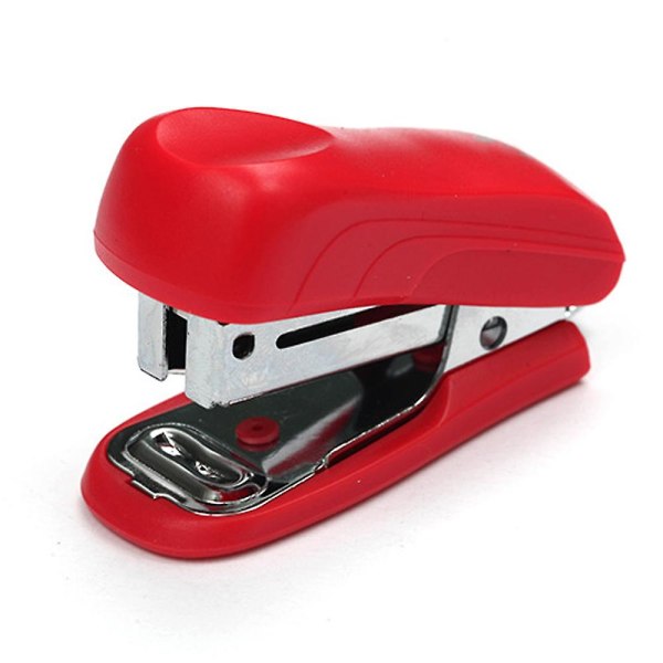 Minihæftemaskine med hæfteklammer - Afsluttende samling - 3 pakke - Inkluderer rød blå og sort - 12 arks kapacitet, rød