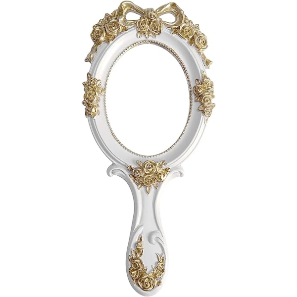 Vintage Decor håndholdt spejl med håndtag - Princess Decor håndspejl White
