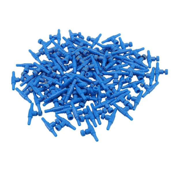 100pcs Blue Plastic 2 Way Aquarium Fish Tank Air Pump Control Valve