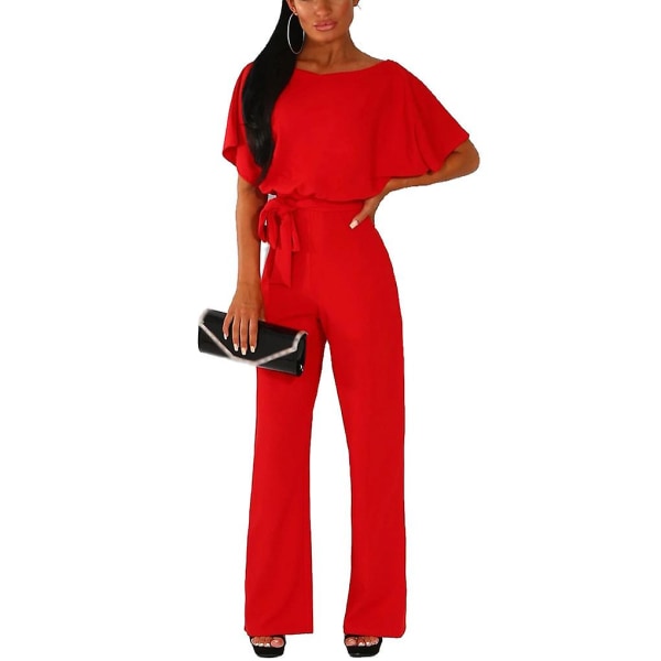 Dame Jumpsuit Kort Crewneck Romper Beach Vacation Daily Overall