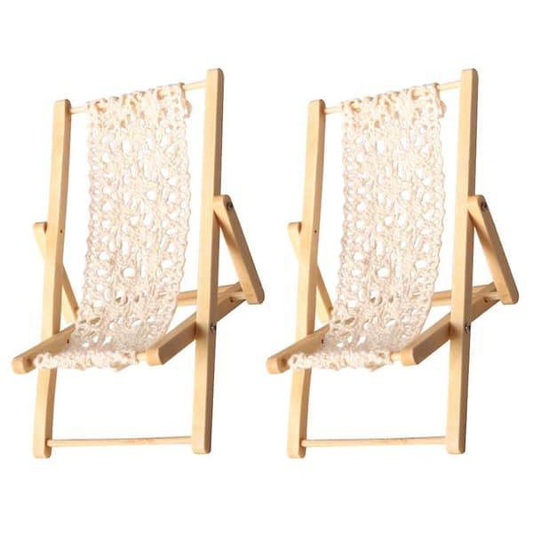 2 stk. Simulerede Strand Longue Model Dukkehuse Miniature 1/12