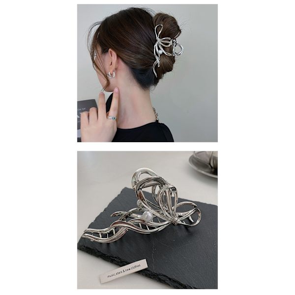 Sløjfehårskløer Hårklemmer Metal Hajklemme Hårnåle Ponytail Holde