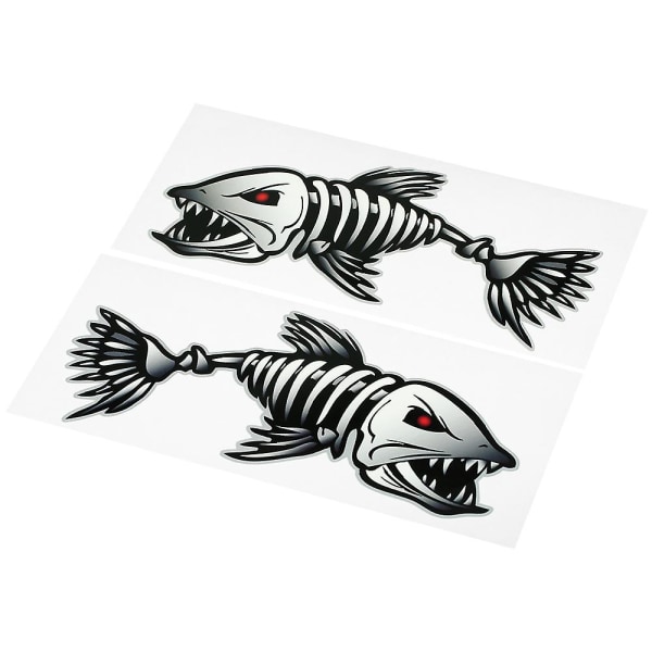 2 stk Fisketenner Munnklistremerker Skjelettfiskklistremerker Fiskebåt Kano Kajakk Grafikktilbehør