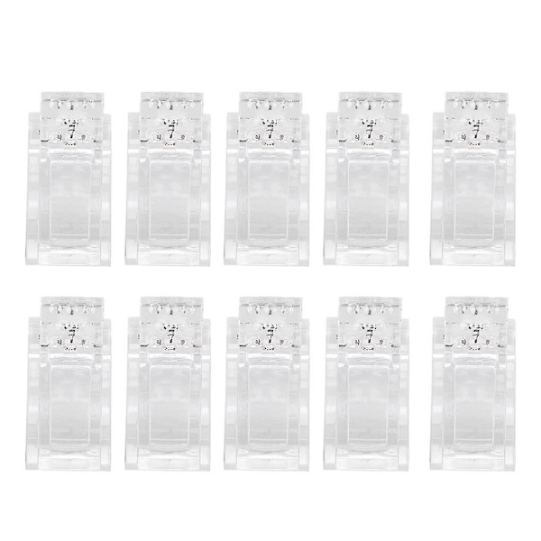 10 st / set transparenta tippklämmor polygelbyggnadsform