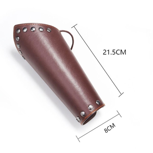 Medeltida Bracers Steampunk Läder Vante Handledsskydd Bred Bracer